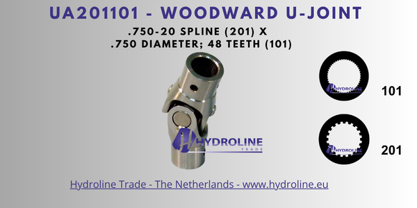 Woodward UA201101 U-Joint – .750-20 Spline (201) x .750-48 Spline (101)