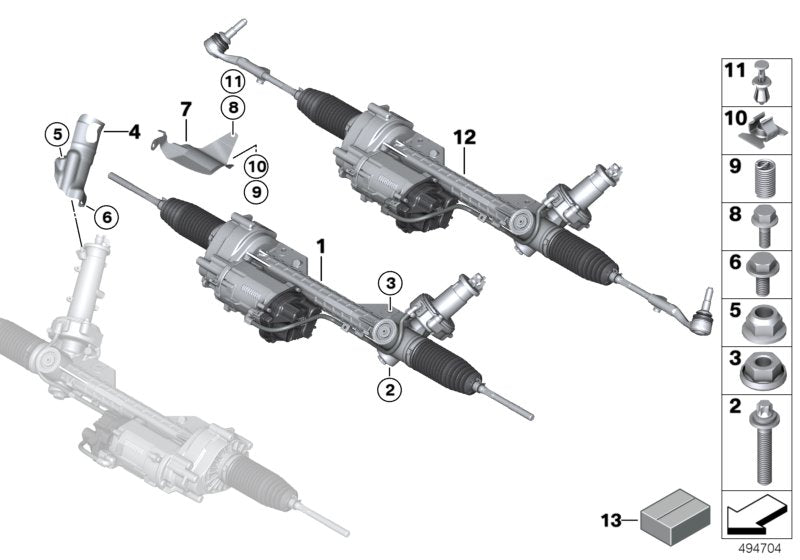 BMW 32106891974 reparatieset stuurhuis – F20 F21 F22 F30 F31 F32 F33 F36 X1 X3 X4