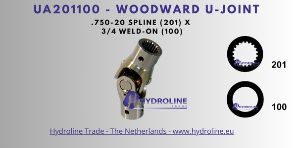 Woodward UA201100 U-Joint – .750-20 Spline (201) x 3/4" Weld-On (100)