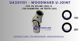 Woodward UA201101 U-Joint – .750-20 Spline (201) x .750-48 Spline (101)