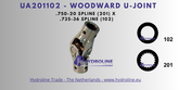 Woodward UA201102 U-Joint – .750-20 Spline (201) x .735-36 Spline (102)