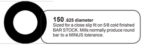 Woodward connection 150 plain bore .625 inch diameter close slip fit for 5/8 inch cold finished bar stock