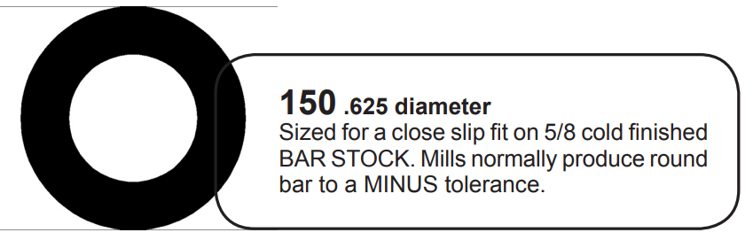 Woodward connection 150 plain bore .625 inch diameter close slip fit for 5/8 inch cold finished bar stock