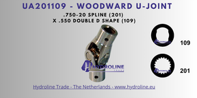 Woodward UA201109 U-Joint .750-20 spline (201) x .550 Double D (109)