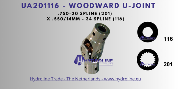 Woodward UA201116 U-Joint .750-20 spline (201) x .550 inch 14 mm 34 spline (116)