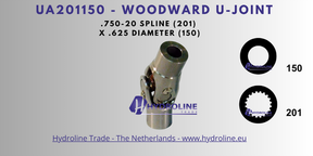 Woodward UA201150 U-Joint .750-20 spline (201) x .625 inch plain bore (150)